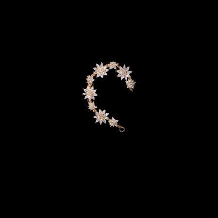 Bling Flower Earpiece - Gold (Right)