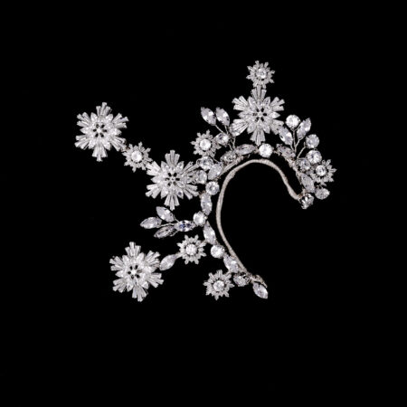 Snowflakes Earpiece - White Gold (Right)