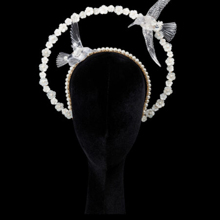 Glass Nightingale Floral Crown - Gold