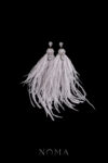 Gorgeous Feathery Earrings - White Gold, Grey