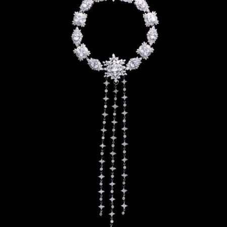 Oval Shine Radiance Chain Knob - White Gold