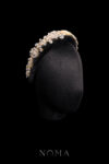 Decorated Velvet Padded Headband - Gold, Black