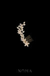 Paved Flower Twigs Side Hairvine - Gold (Left)