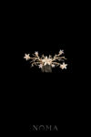 Paved Flower Simple Branch Side Hairvine - Gold (Right)