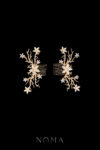 Paved Flower Simple Branch Side Hairvine Pair - Gold (1 pair)