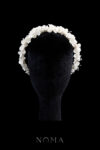 Clay Flower Galore with Pistil Headband - White Silver