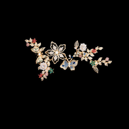 Butterfly Garden Treasure Hairvine/Brooch - Gold