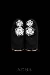 Glitzy Petals Earrings - Silver