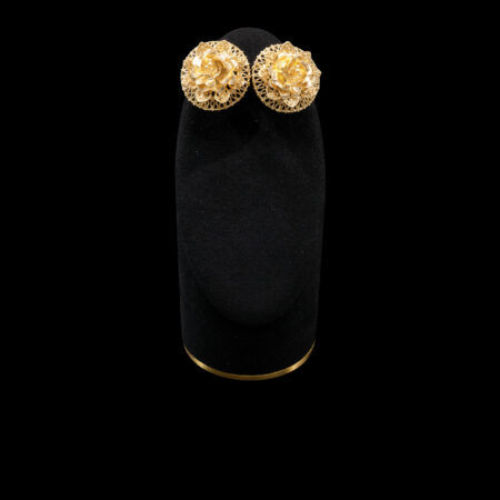 Kembang Bundar Earrings - Doff Gold