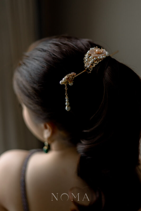 CHN-202000049-Pink-Flower-Ponytail-Cuff-Set-Gold-2-pcs-3