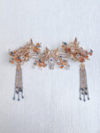 Flying Crane Pearl Blossom Set - Gold, Blue (3 pcs)