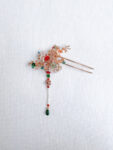 Jade Pagoda Flower Branch Hairpin - Gold, Jade (Right)