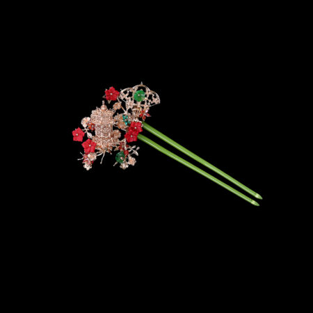 Pagoda Symphony Jade Hairpin - Gold, Jade