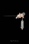 Floral Garden Over the Moon Hairpin - Gold, Pink