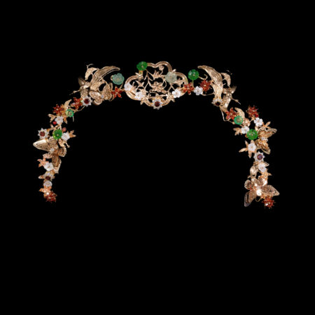 Simplistic Crane Butterfly Headband - Gold, Ruby