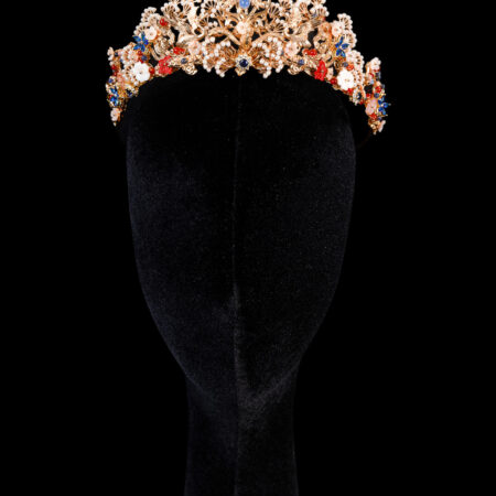 Crane Pearl Cloud Crown - Gold, Blue