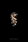 Crane Willow Blossom Side Hairvine/Brooch - Gold, Sapphire