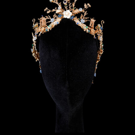 Ornamental Scenery Crown - Gold, Sapphire