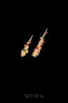 Floral Decorated Nail Armor Set - Gold, Red (2 pcs)