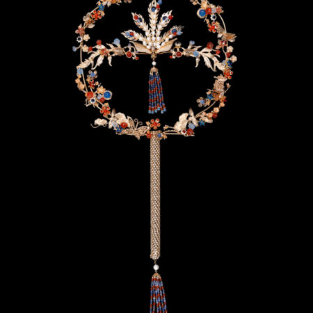 Harmonious Phoenix Fauna Fan - Gold