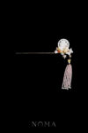 Carved Shell Scenery Hairpin - Gold