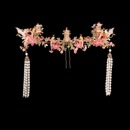 Colorful Summer Crane Bird Pagoda Simple Set - Gold, Pink (3 pcs)