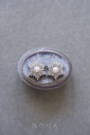 Snowflakes Pearl Earrings - Rhodium White Gold, White Pearl