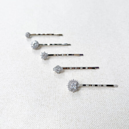 Jewelry Pin Arrangement Set - Rhodium White Gold (5 pcs)