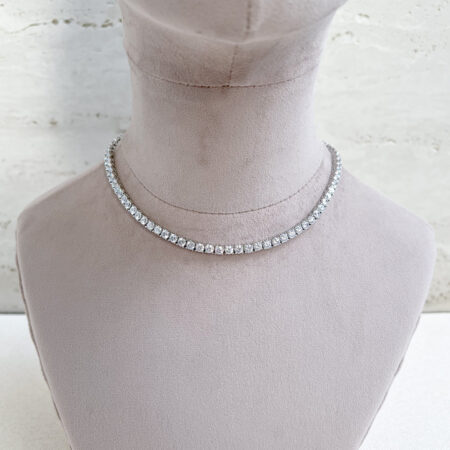 Round 0.25 ct Tennis Choker - Rhodium White Gold