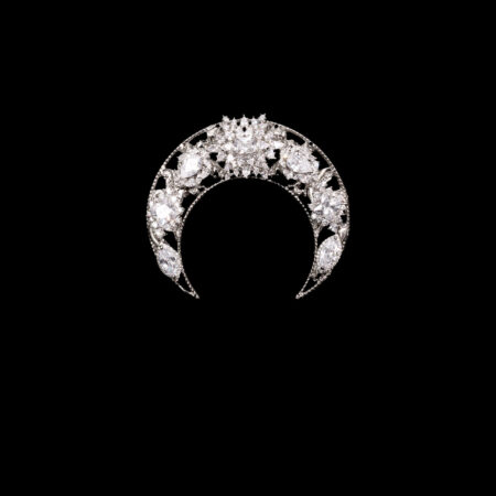 Royal Art Crescent Hairpin - Rhodium White Gold