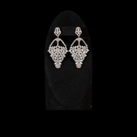 Round Kaleidoscope Earrings - Rhodium White Gold