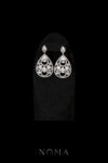Pear Deco Earrings - Rhodium White Gold
