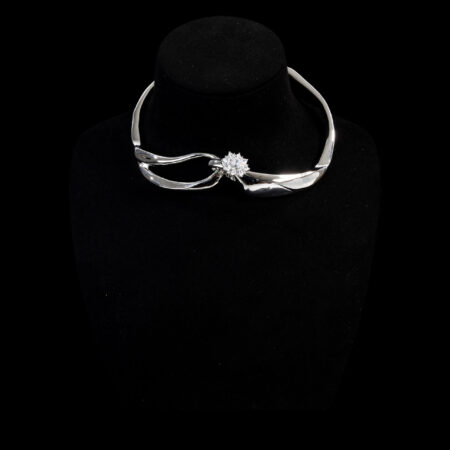 Deconstructed Oval Radiance Choker - Rhodium White Gold