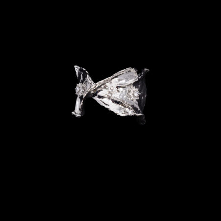 Wavy Abstraction Cuff - Rhodium White Gold
