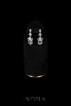 Royal Oval Dangling Earrings - Rhodium White Gold, White Diamond