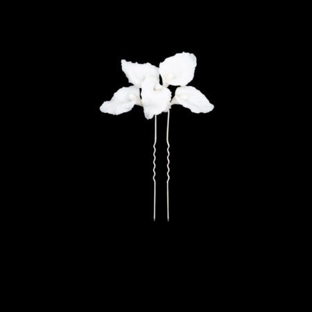 CC Calla Lily Bouquet Hairpin - White Silver, White
