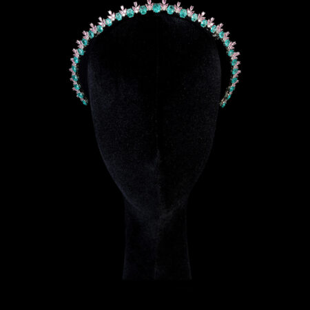 Royal Oval Crown - Rhodium White Gold, Green
