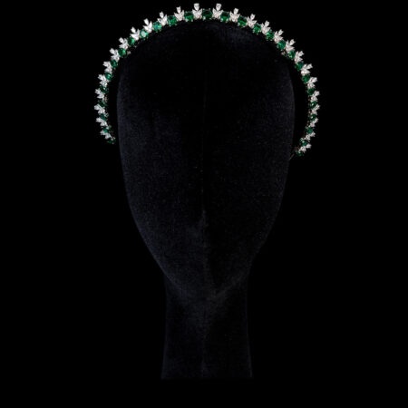 Royal Oval Crown - Rhodium White Gold, Emerald