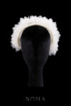 Ruffles and Pearl Headband - White Silver, White
