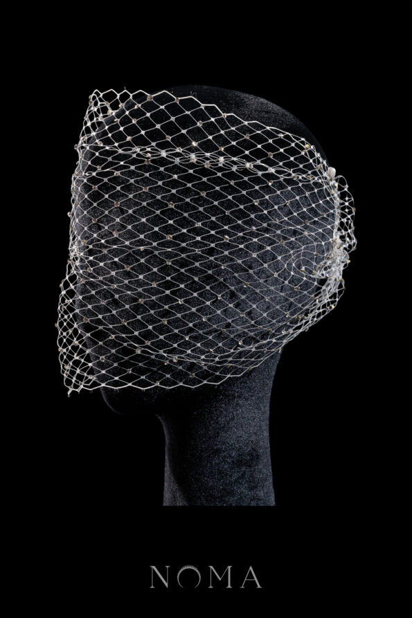 HMV-202300002-Crystal-Studded-Birdcage-Veil-White-Silver-White-1