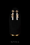 Butterfly Pearls Earrings - 18k Yellow Gold, White Pearl