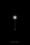 Meteorite L Lapel Pin - Rhodium White Gold