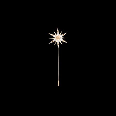 Meteorite L Lapel Pin - 18k Yellow Gold