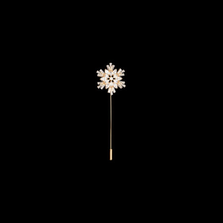 Snowflakes L Lapel Pin - 18k Yellow Gold
