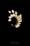 925-202100012-Athens-Leaves-Earpiece-Doff-Gold-Left