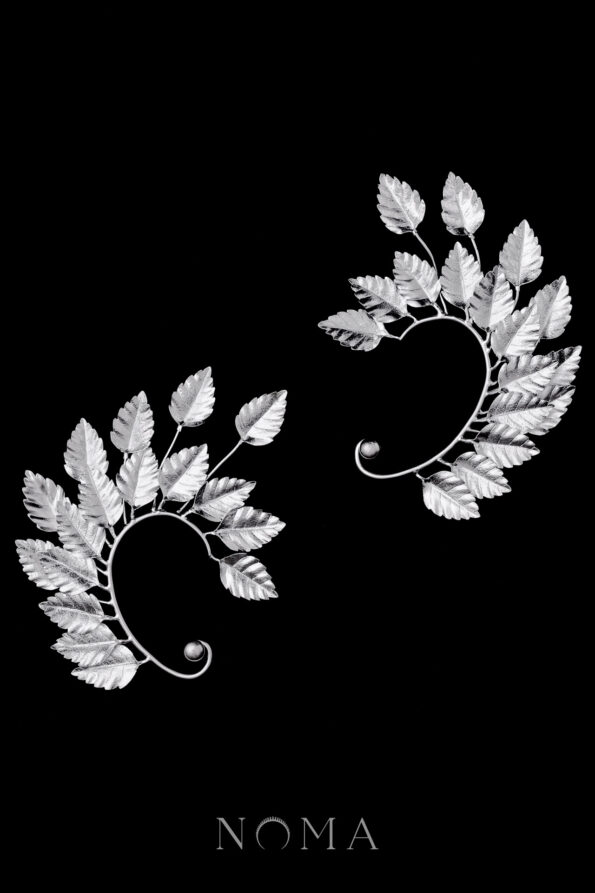 925-202300005-Athens-Leaves-Earpiece-Doff-Silver-Left-1