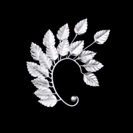 Athens Leaves Earpiece - Doff Silver (Right)
