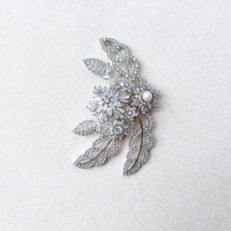 Flo Snowflakes Hairvine or Brooch - White Gold