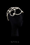 Pearl Weaving Headdress - White Silver, White Pearl