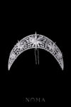 Constellation Crescent Bun Cuff - White Gold